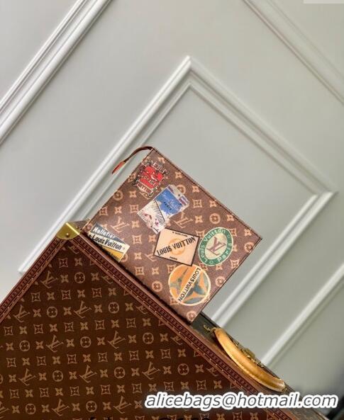 Top Quality Louis Vuitton Toilet Pouch in Monogram Canvas with Vintage Hotel Labels M83487 2024