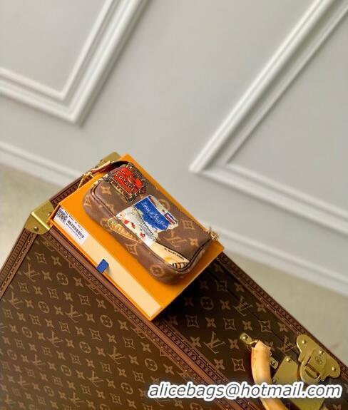 Best Price Louis Vuitton Mini Pochette Accessoires bag in Monogram Canvas with Vintage Hotel Labels M58009 2024