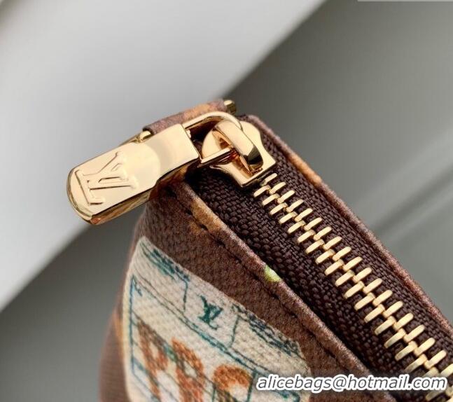 Best Price Louis Vuitton Mini Pochette Accessoires bag in Monogram Canvas with Vintage Hotel Labels M58009 2024