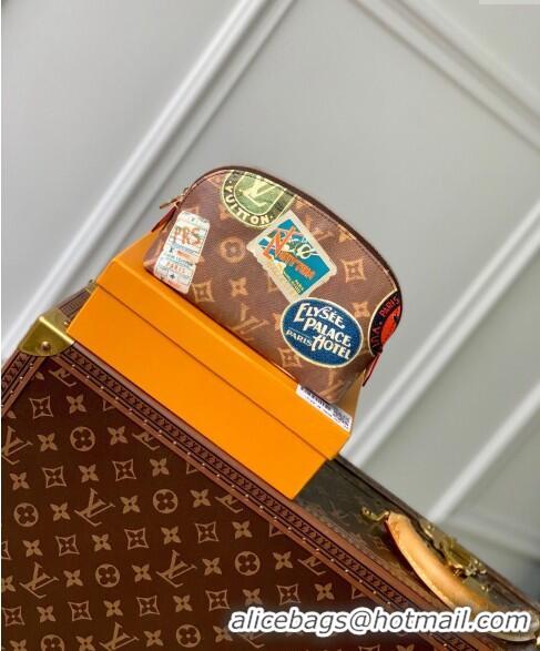 Super Quality Louis Vuitton Cosmetic Pouch in Monogram Canvas with Vintage Hotel Labels M83597 2024