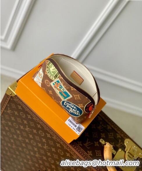 Super Quality Louis Vuitton Cosmetic Pouch in Monogram Canvas with Vintage Hotel Labels M83597 2024