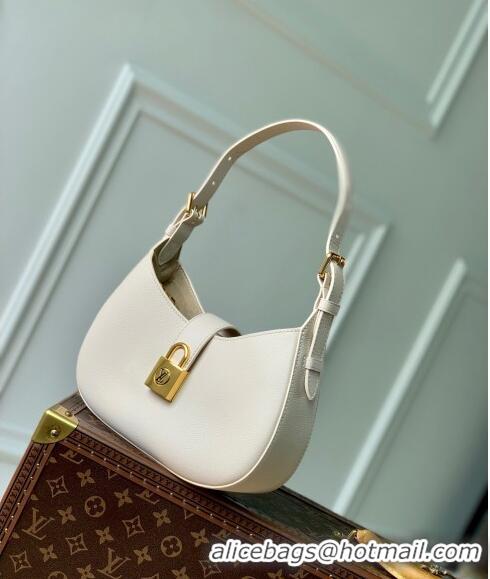 Good Product Louis Vuitton Low Key Shoulder Bag in Grained Calfskin M24990 Quartz White 2024