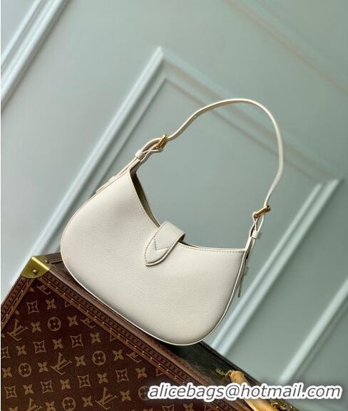 Good Product Louis Vuitton Low Key Shoulder Bag in Grained Calfskin M24990 Quartz White 2024