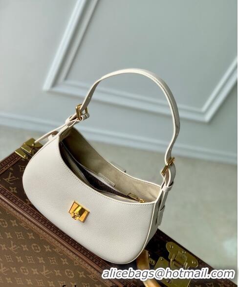 Good Product Louis Vuitton Low Key Shoulder Bag in Grained Calfskin M24990 Quartz White 2024