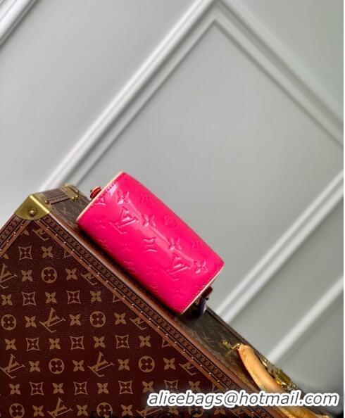 Pretty Style Louis Vuitton Nano Speedy Mini Bag in Monogram Vernis Leather M83273 Dark Pink 2024