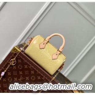 Pretty Style Louis Vuitton Nano Speedy Mini Bag in Monogram Vernis Leather M83000 Yellow 2024