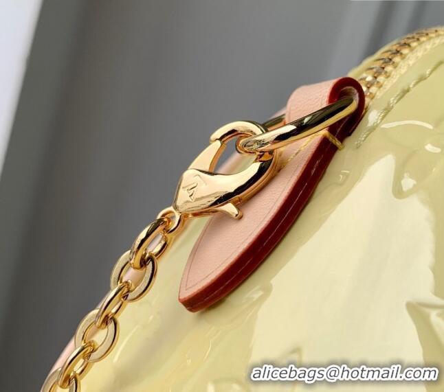 Pretty Style Louis Vuitton Nano Speedy Mini Bag in Monogram Vernis Leather M83000 Yellow 2024