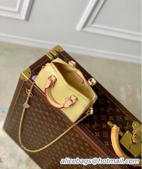 Pretty Style Louis Vuitton Nano Speedy Mini Bag in Monogram Vernis Leather M83000 Yellow 2024