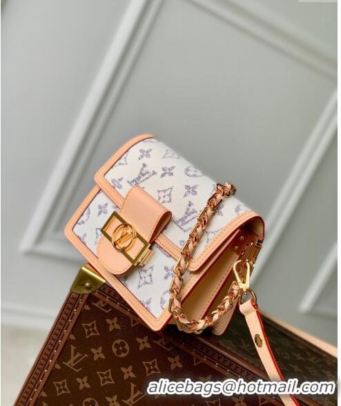 Luxury Cheap Louis Vuitton Mini Dauphine bag in Multicolor Beige Monogram Jacquard Fabric M24841 2024