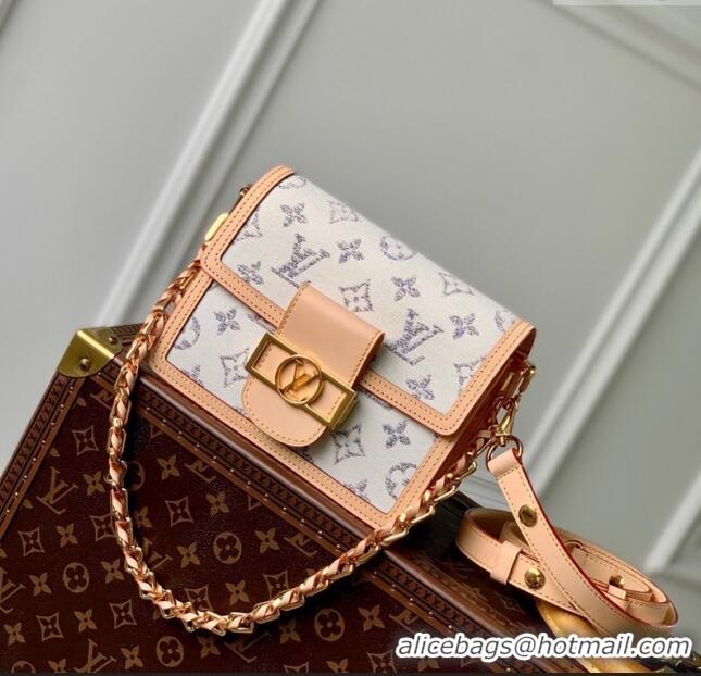 Luxury Cheap Louis Vuitton Mini Dauphine bag in Multicolor Beige Monogram Jacquard Fabric M24841 2024