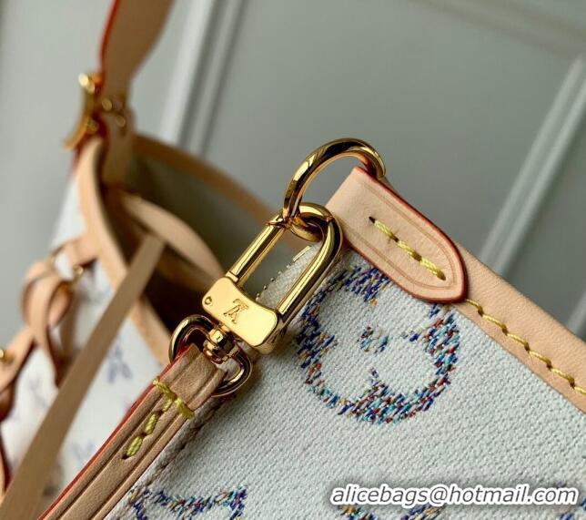 Famous Brand Louis Vuitton CarryAll PM Hobo bag in Multicolor Beige Monogram Jacquard Fabric M24707 2024