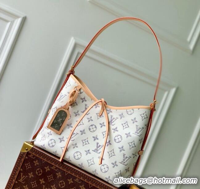 Famous Brand Louis Vuitton CarryAll PM Hobo bag in Multicolor Beige Monogram Jacquard Fabric M24707 2024