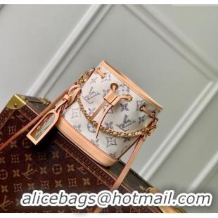 Famous Brand Louis Vuitton Nano Noé Mini bag in Multicolor Beige Monogram Jacquard Fabric M83453 2024