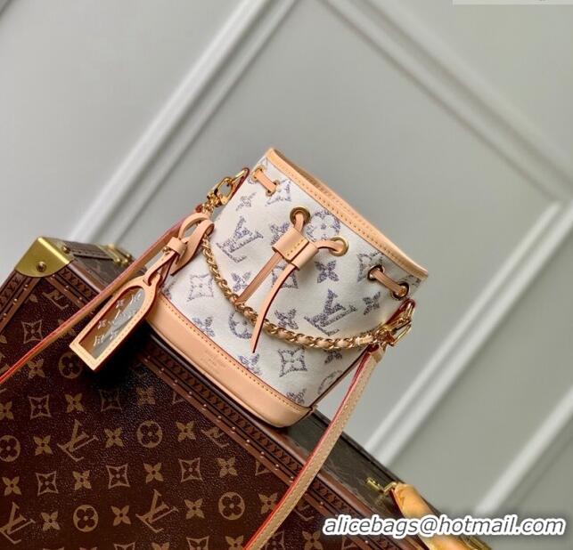 Famous Brand Louis Vuitton Nano Noé Mini bag in Multicolor Beige Monogram Jacquard Fabric M83453 2024