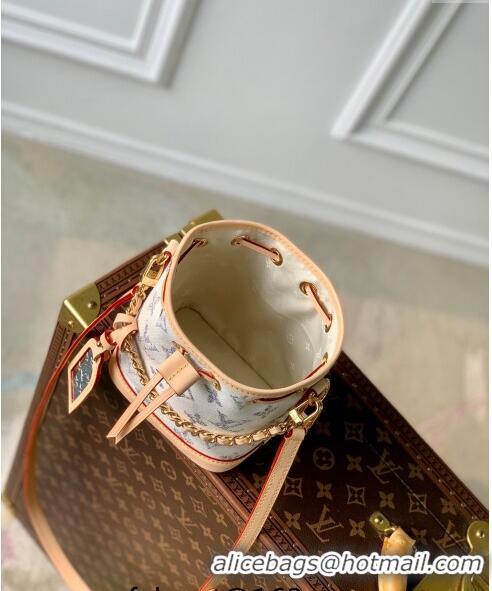 Famous Brand Louis Vuitton Nano Noé Mini bag in Multicolor Beige Monogram Jacquard Fabric M83453 2024