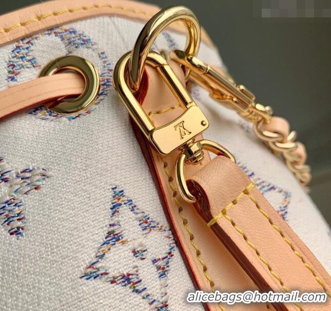 Famous Brand Louis Vuitton Nano Noé Mini bag in Multicolor Beige Monogram Jacquard Fabric M83453 2024