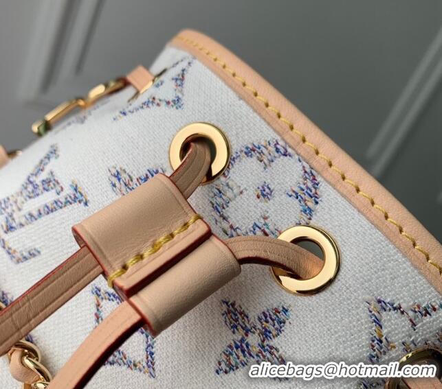 Famous Brand Louis Vuitton Nano Noé Mini bag in Multicolor Beige Monogram Jacquard Fabric M83453 2024