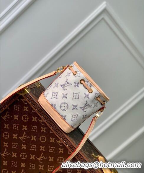 Famous Brand Louis Vuitton Nano Noé Mini bag in Multicolor Beige Monogram Jacquard Fabric M83453 2024