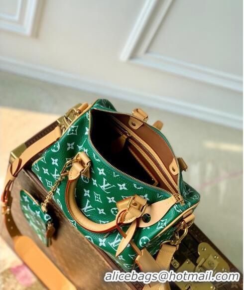 Top Grade Louis Vuitton Speedy P9 Bandoulière 25 Bag in Soft Calfskin M24423 Green 2024 Runway