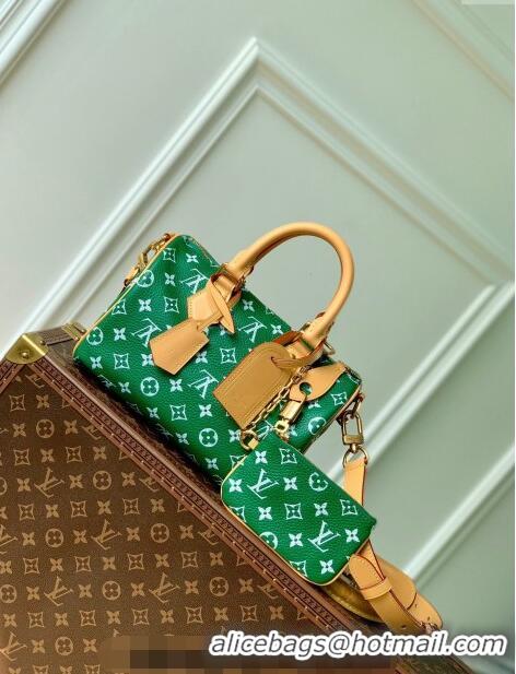 Top Grade Louis Vuitton Speedy P9 Bandoulière 25 Bag in Soft Calfskin M24423 Green 2024 Runway