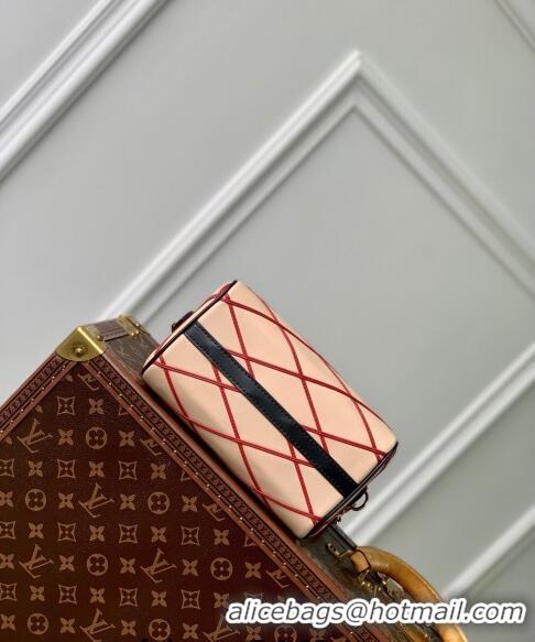 Grade Design Louis Vuitton Speedy Bandouliere 20 Bag in Quilted Lambskin M24261 Beige/Red 2024