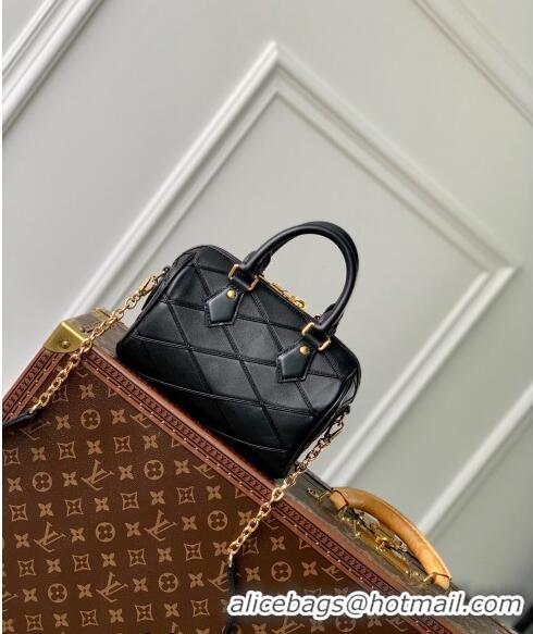 Buy Cheap Louis Vuitton Speedy Bandouliere 20 Bag in Quilted Lambskin M24261 Black 2024