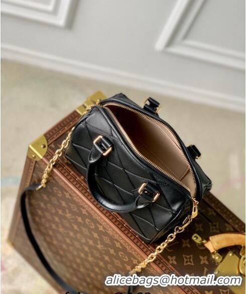 Buy Cheap Louis Vuitton Speedy Bandouliere 20 Bag in Quilted Lambskin M24261 Black 2024