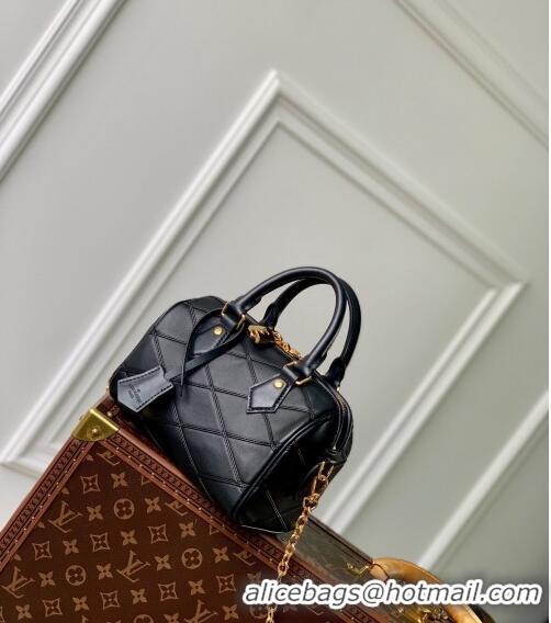 Buy Cheap Louis Vuitton Speedy Bandouliere 20 Bag in Quilted Lambskin M24261 Black 2024