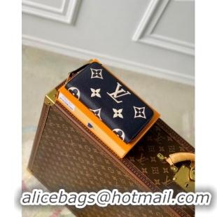 Famous Brand Louis Vuitton Bicolor Zippy Wallet in Monogram Grained Leather M80481 Black 2024