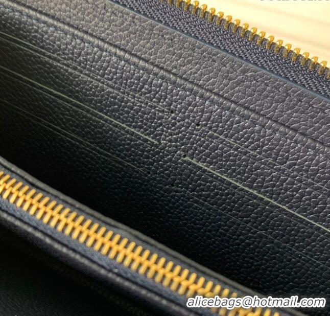 Famous Brand Louis Vuitton Bicolor Zippy Wallet in Monogram Grained Leather M80481 Black 2024