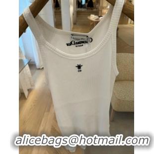 ​Promotional Dior Tank Top Ribbed Cotton Jersey CD4086 White