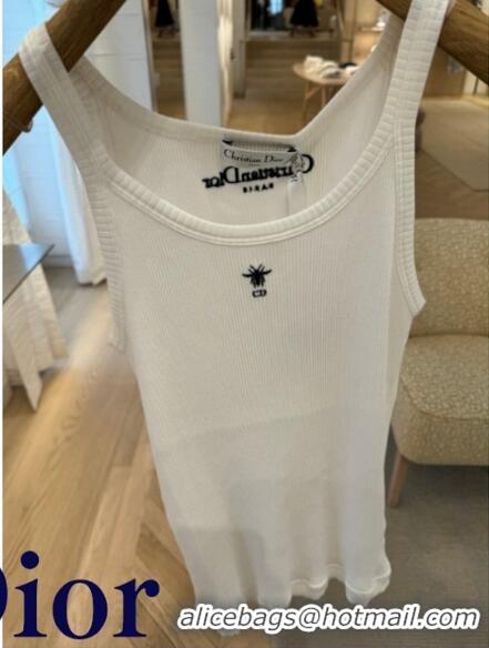 ​Promotional Dior Tank Top Ribbed Cotton Jersey CD4086 White