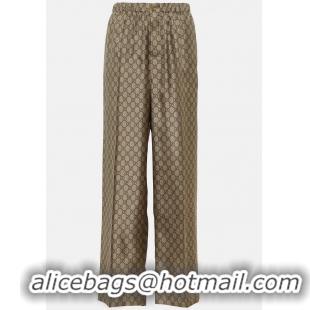 ​Top Grade Gucci GG Supreme Wide-leg Silk Pants GG1902