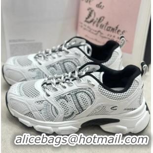 ​Buy Grade Dior Chrono Sneaker Mesh with Leather-Effect Panels CD1256 White/Black