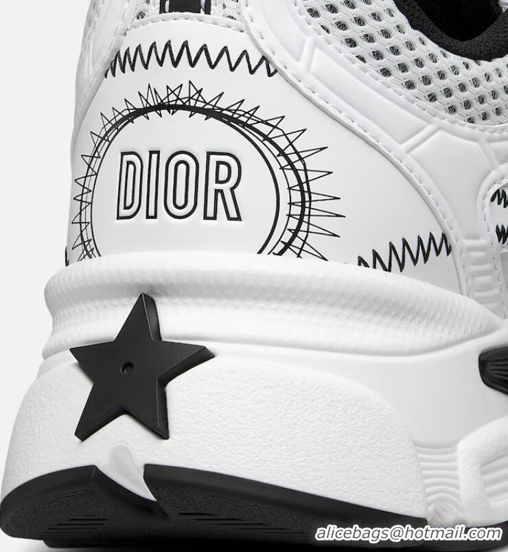 ​Buy Grade Dior Chrono Sneaker Mesh with Leather-Effect Panels CD1256 White/Black