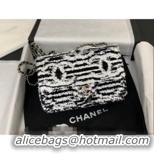 Promotional Chanel Sequins Small Flap Bag AS4561 Black/White 2024