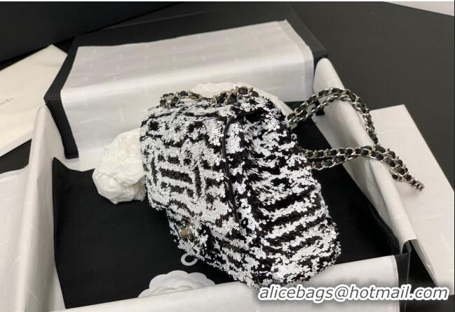 Promotional Chanel Sequins Small Flap Bag AS4561 Black/White 2024