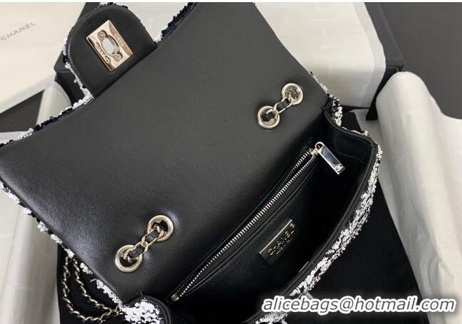 Promotional Chanel Sequins Small Flap Bag AS4561 Black/White 2024