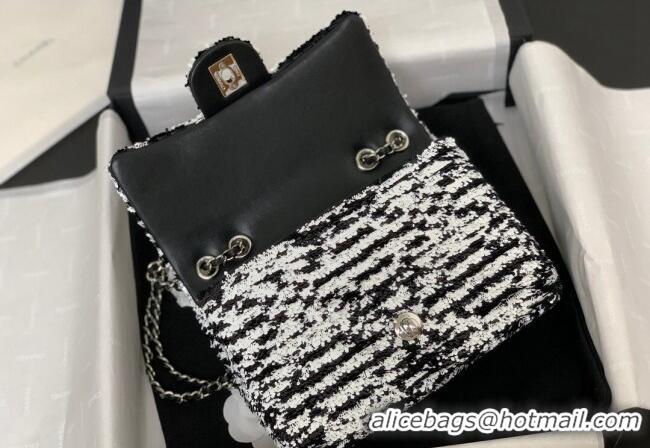 Promotional Chanel Sequins Small Flap Bag AS4561 Black/White 2024