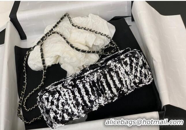 Promotional Chanel Sequins Small Flap Bag AS4561 Black/White 2024