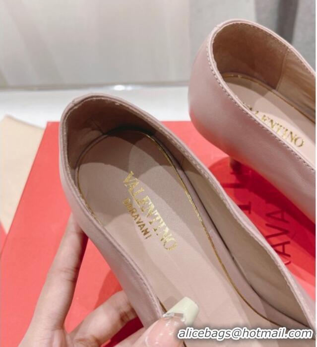 Purchase Valentino The Bold Edition VLogo Square Pumps 6.5cm in Calfskin Dusty Pink 429183