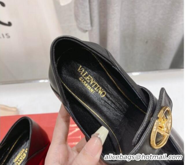 Most Popular Valentino The Bold Edition VLogo Calfskin Ballerinas Flat Black 429196