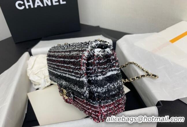 Super Quality Chanel Sequins Small Flap Bag AS4561 Red 2024