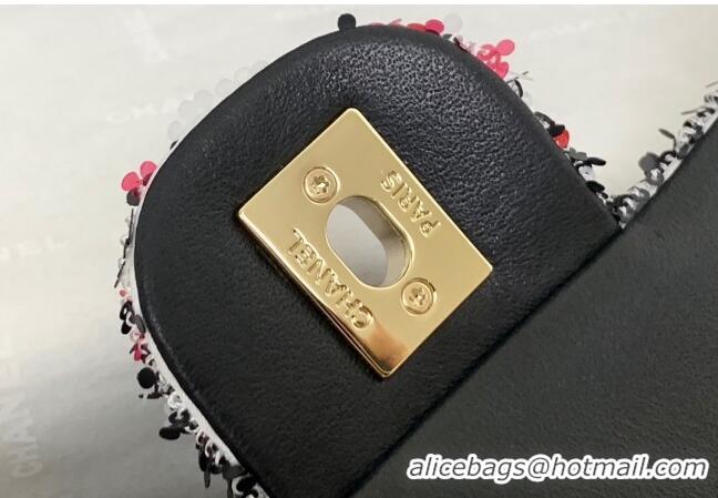 Super Quality Chanel Sequins Small Flap Bag AS4561 Red 2024