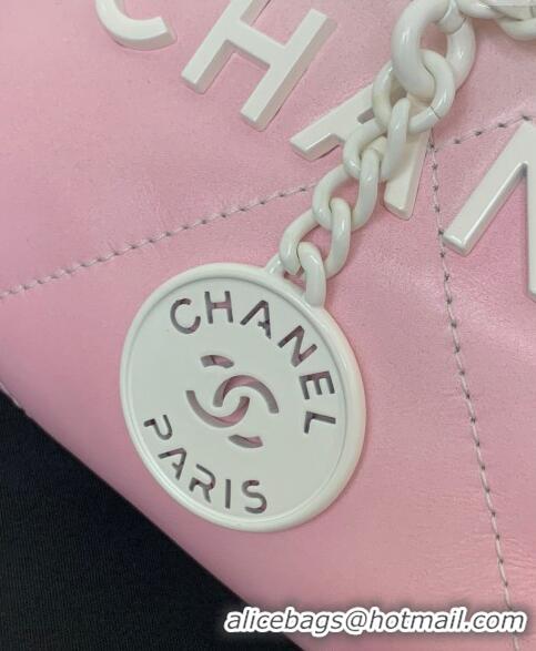 Best Price Chanel 22 Patent Gradient Calfskin & Lacquered Metal Mini Shopping Bag AS3980 White/Light Pink 2024