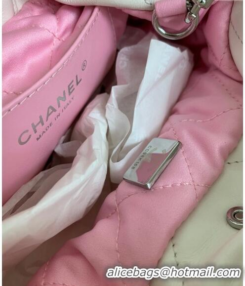 Best Price Chanel 22 Patent Gradient Calfskin & Lacquered Metal Mini Shopping Bag AS3980 White/Light Pink 2024