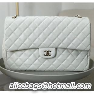 Promotional Chanel XXL Airline Travel Flap Bag in Grained Leather A4661 White/Light Gold 2024 Top