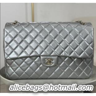 Discount Chanel XXL Airline Travel Flap Bag in Smooth Calfskin A4661 Silver/Light Gold 2024 Top