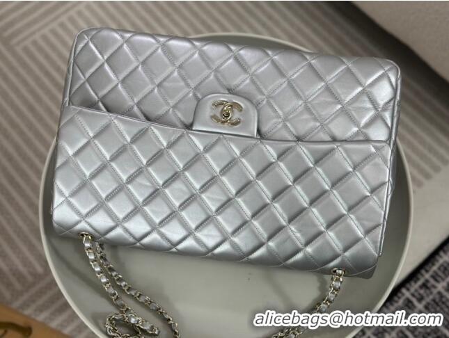 Discount Chanel XXL Airline Travel Flap Bag in Smooth Calfskin A4661 Silver/Light Gold 2024 Top