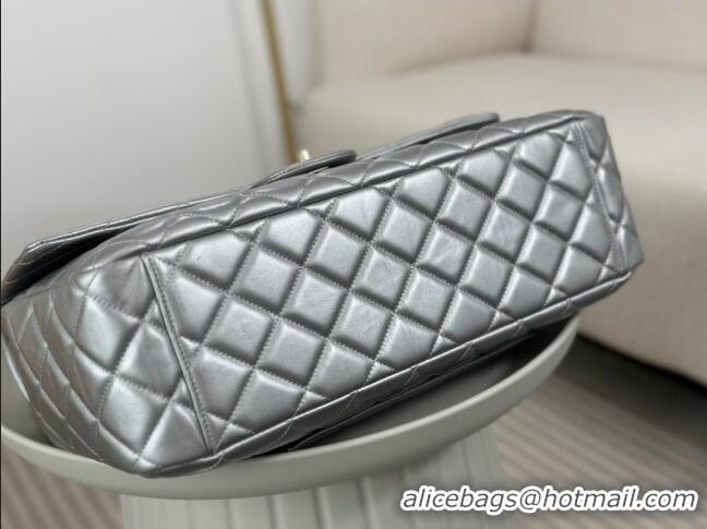 Discount Chanel XXL Airline Travel Flap Bag in Smooth Calfskin A4661 Silver/Light Gold 2024 Top